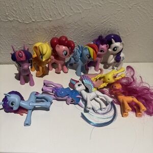 My Little Pony Figure Lot of 11 Figures Hasbro Pinkie Pie Rainbow Dash 2017 2021